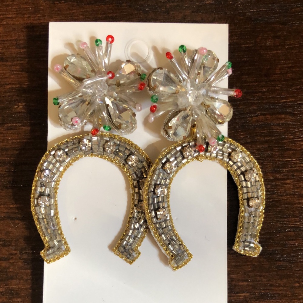 Horseshoe pierced earrings. Purchased from boutique in Kentucky.